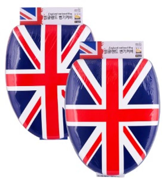 국산 유니언 잭 쿠션 변기 커버 O형 트대형 잉글랜드 영국