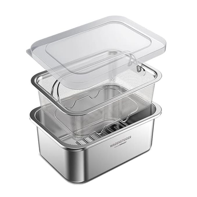 바겐슈타이거 스텐 용기 채반 스텐박스 식재료 보관통 2in1