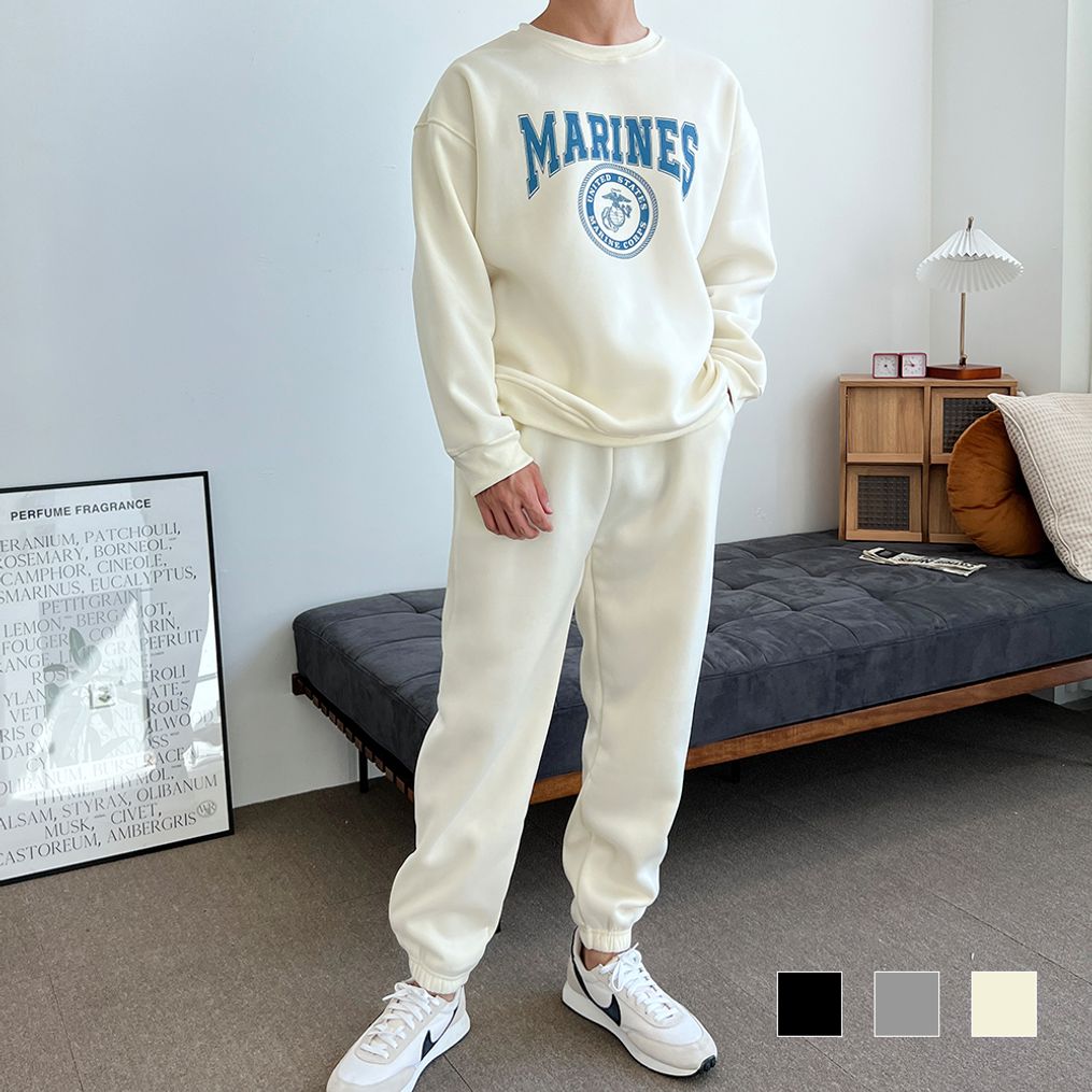 마린스 남자 기모 맨투맨 조거 세트 SD-221164