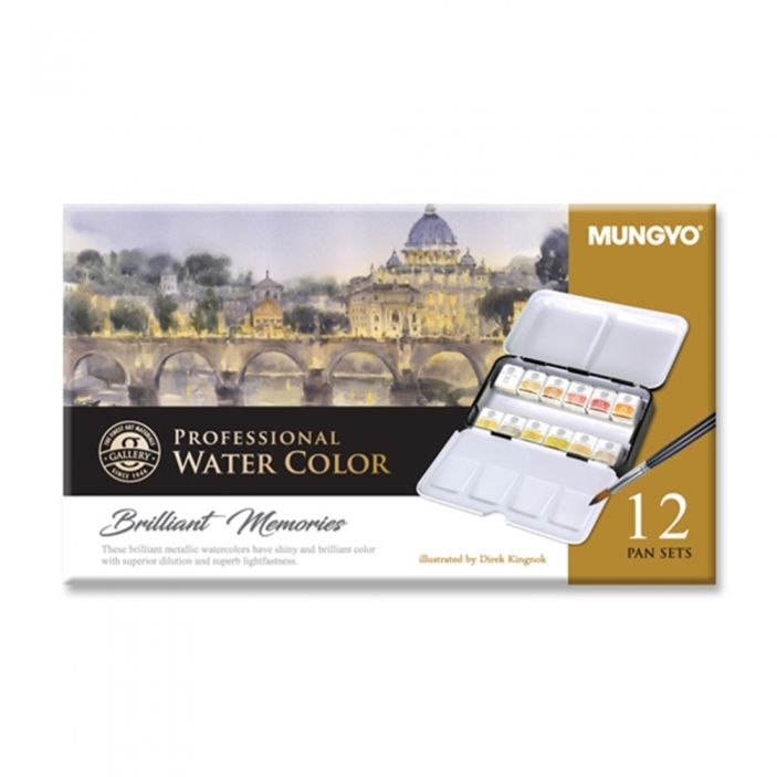 문교 12색 고체물감(메탈톤) / MWPH-12MT