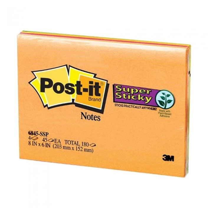 3M 포스트잇 미팅노트 6845-SSP 4개입 점착식 메모지 / 203x152