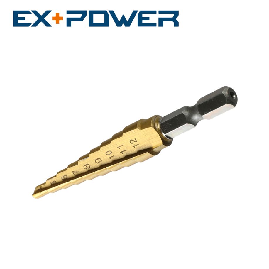 천공드릴비트 홀컷터 육각 2날9단 2M 4-12mm 스텝드릴