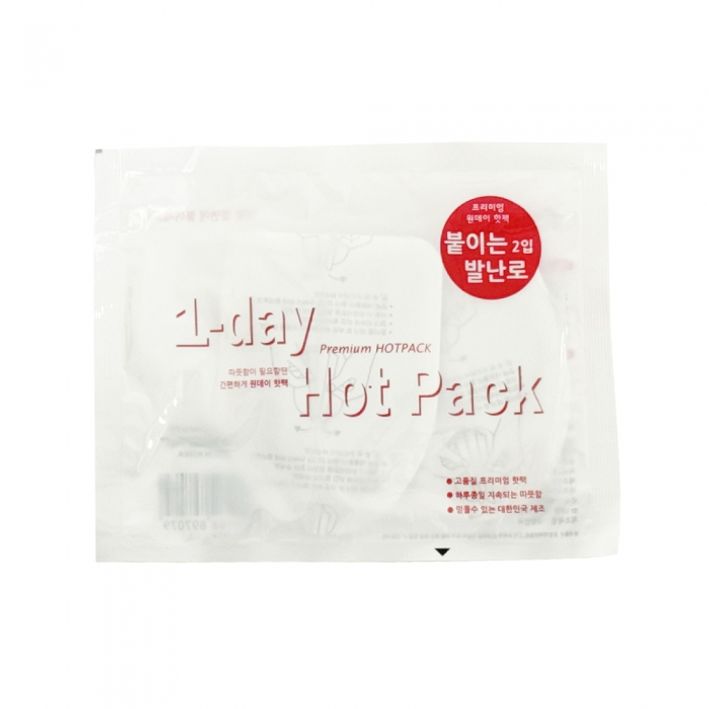 (원데이) 1-day 프리미엄 핫팩 붙이는 발난로형(국산) 2개입 20g / 95x70mm