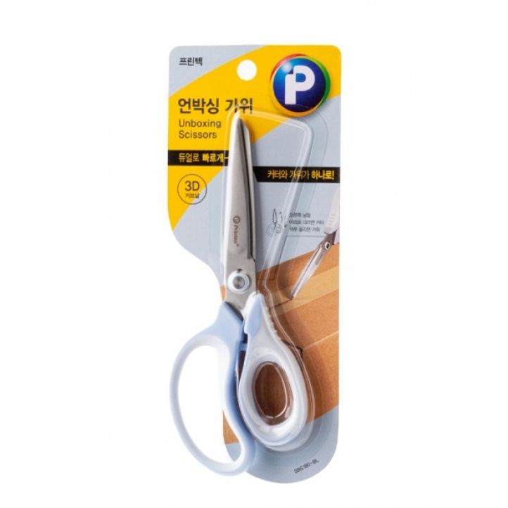 (프린텍) 언박싱가위 스테인리스 18cm 블루 SBS180-BL / 티타늄코팅