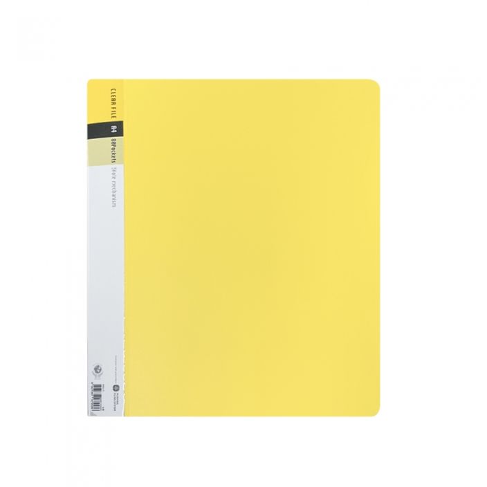 문화 F553-75 링 클리어화일 80매 노랑색