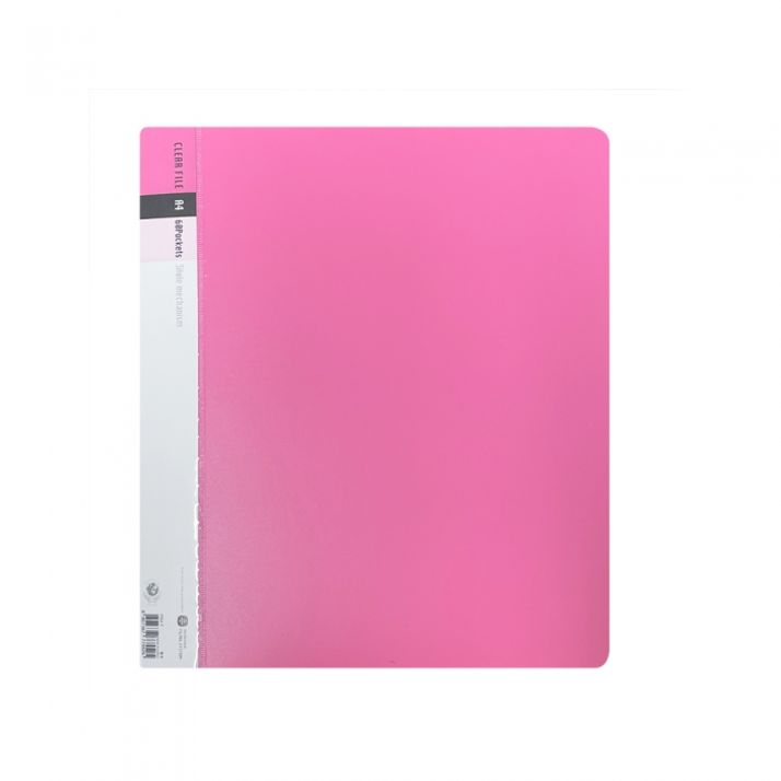 문화 F553-73 링 클리어화일 80매 분홍색