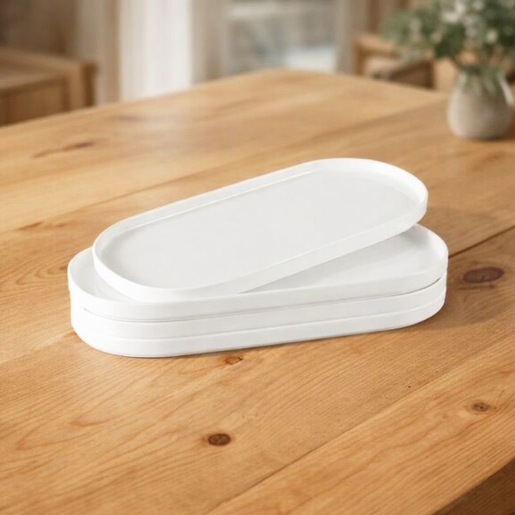 본차이나 타원접시 대 4P세트