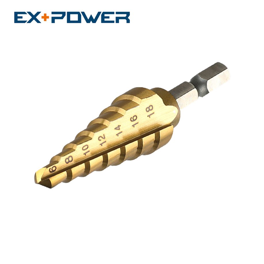 홀커터 홀쏘 임팩 구멍뚫기 육각 2날7단 3M 6-18mm 스텝드릴