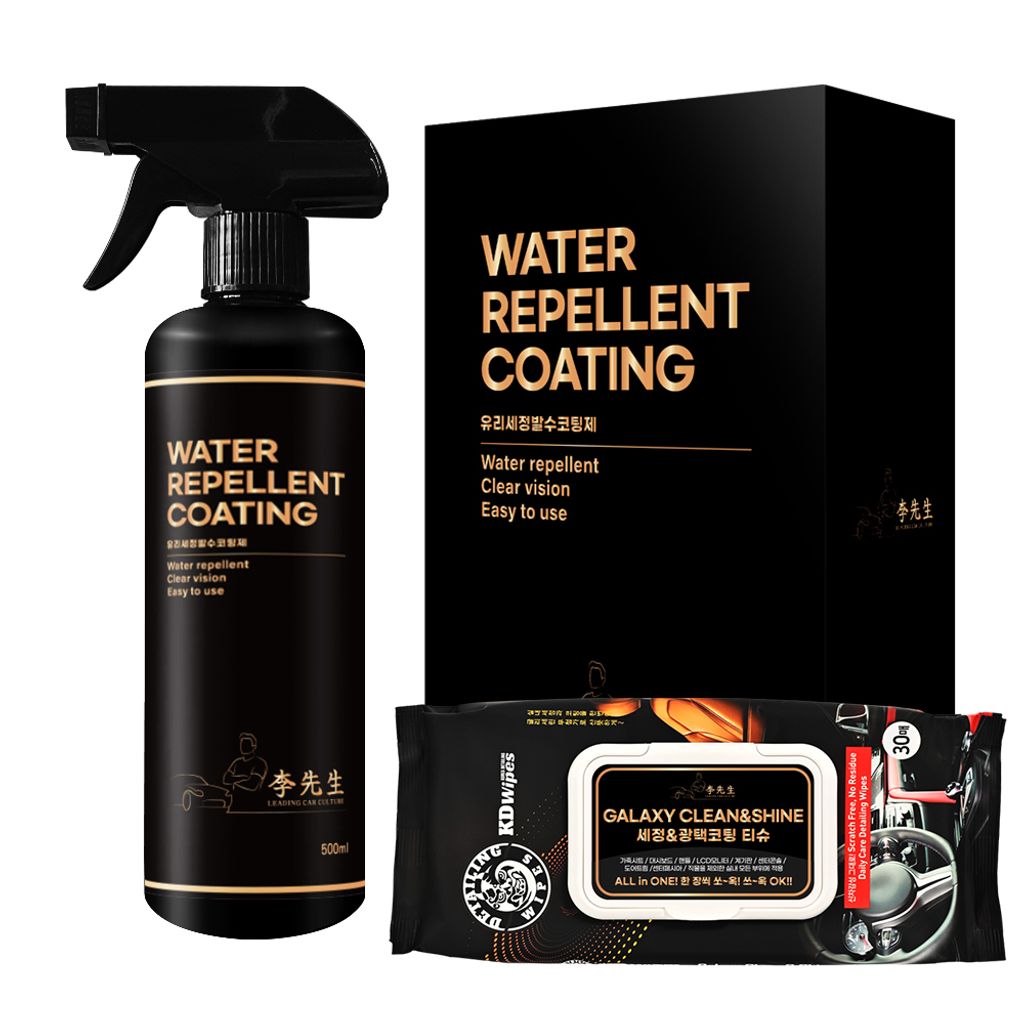 (묶음할인) 이선생 유리세정발수코팅제 500ml+세정광택코팅티슈 30매(12개이상 주문)