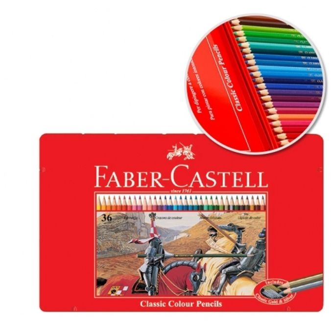 파버카스텔 유성색연필 36색 틴케이스 115846 미술용품 / 적색케이스 (1개입)