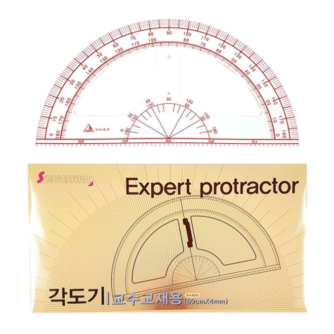 송화 교수용 분도기 SH-K501 / 두께 3.8mm/손잡이 (1개입)