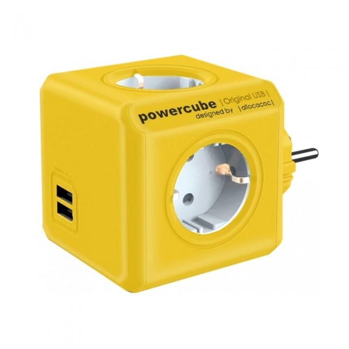 파워큐브 멀티탭 오리지널 USB형 옐로우 C1250YW