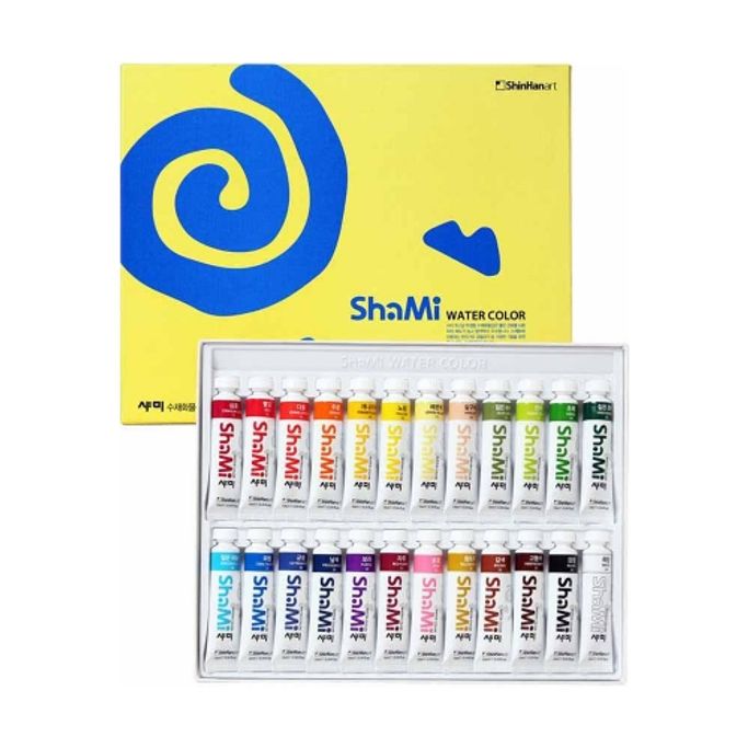 신한 수채화 물감 샤미 24색 10ml 미술용품 (1개입)