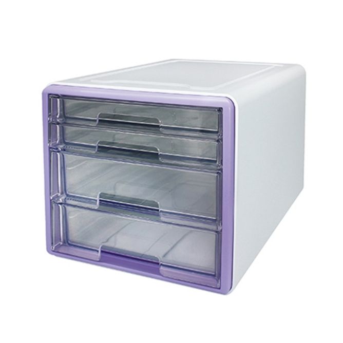 카파맥스 포인트 미니 소품함 서류함 4단 라벤더 (1개입)