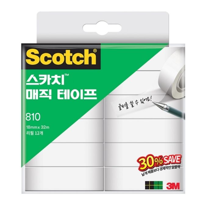 3M 스카치 매직테이프 리필(세이빙팩) 810R-1218x32 테이프