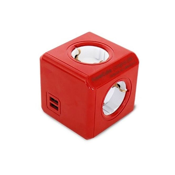 파워큐브 멀티탭 오리지널 USB형 레드 C1250RW (1개입)