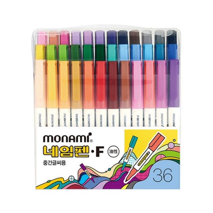 모나미 네임펜F(중간글씨) 36색 세트