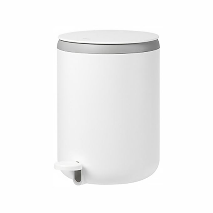 시스맥스 페달형 휴지통 5L 화이트and쿨그레이 273251 쓰레기통 (1개입)