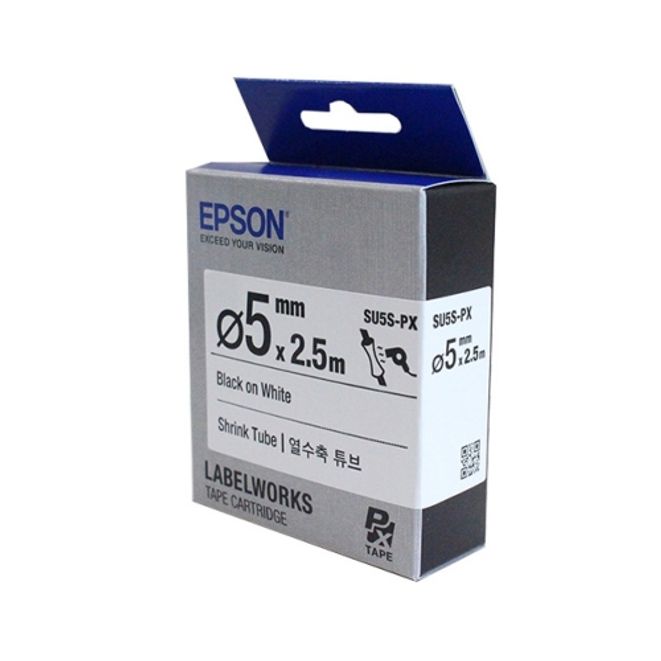 엡손 라벨테이프 SU5S-PX 열수축튜브 / 흰색 (1개입)