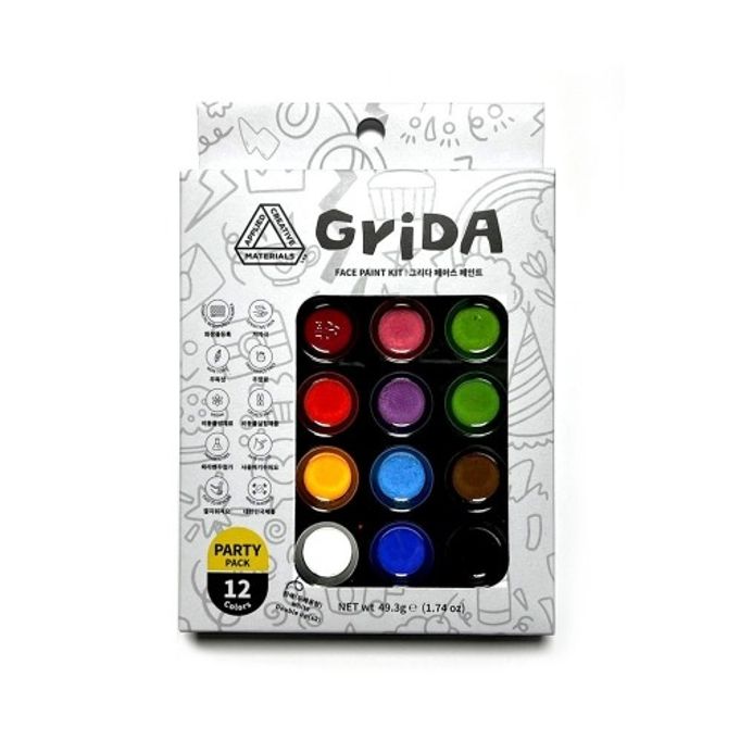 (그리다) 페이스페인팅 파티팩 일반12색 분장물감