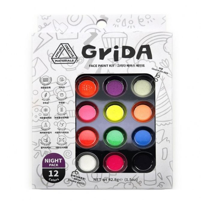 (그리다) 페이스페인팅 나이트팩 형광12색