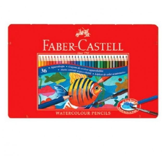 파버카스텔 수채색연필 36색 틴케이스 115931 미술용품 / 적색케이스 (1개입)