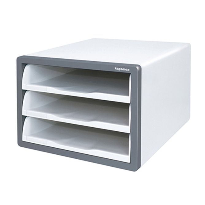 카파맥스 오픈형 서류함 3단 다크그레이 / 299x359x214mm (1개입)