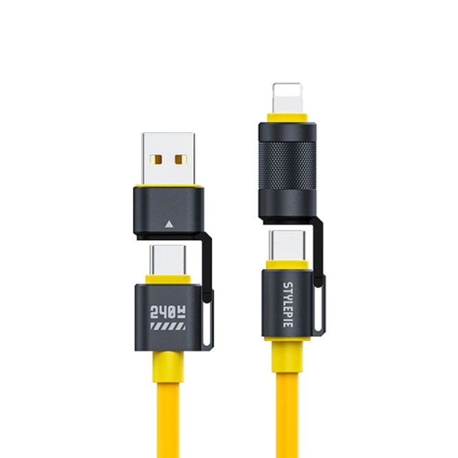 지클랜 스타일파이 4in1 초고속 충전 케이블 240W 1.5M C74S (1개입)