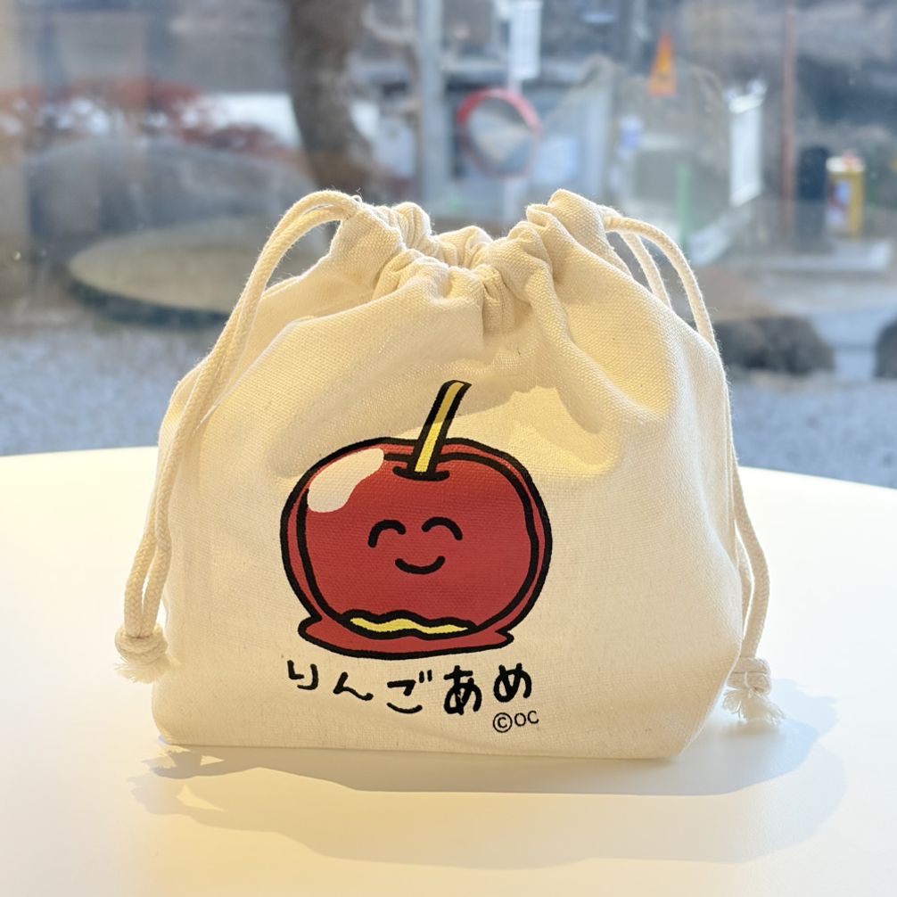 오에카키상 링고아메 사과사탕 코튼 조이개 파우치