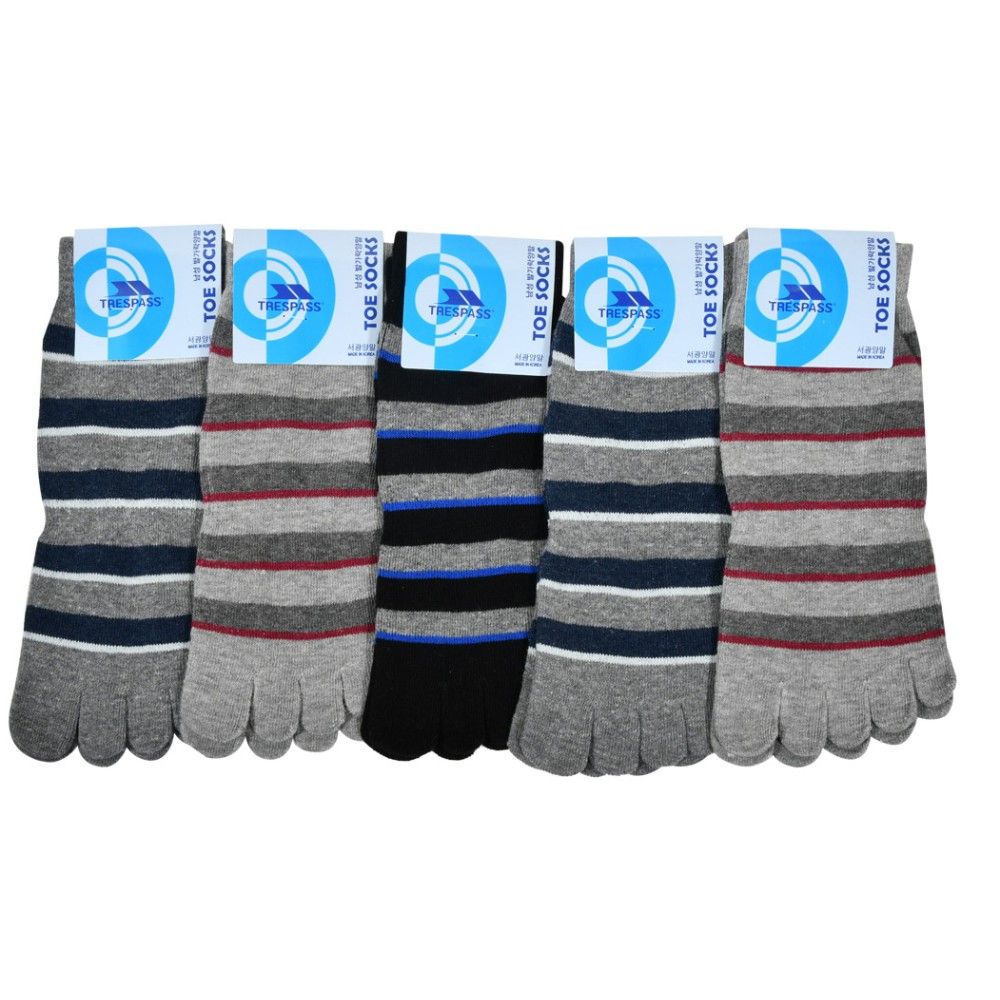 심플 링글패턴 신사 발가락 단목 양말 5족