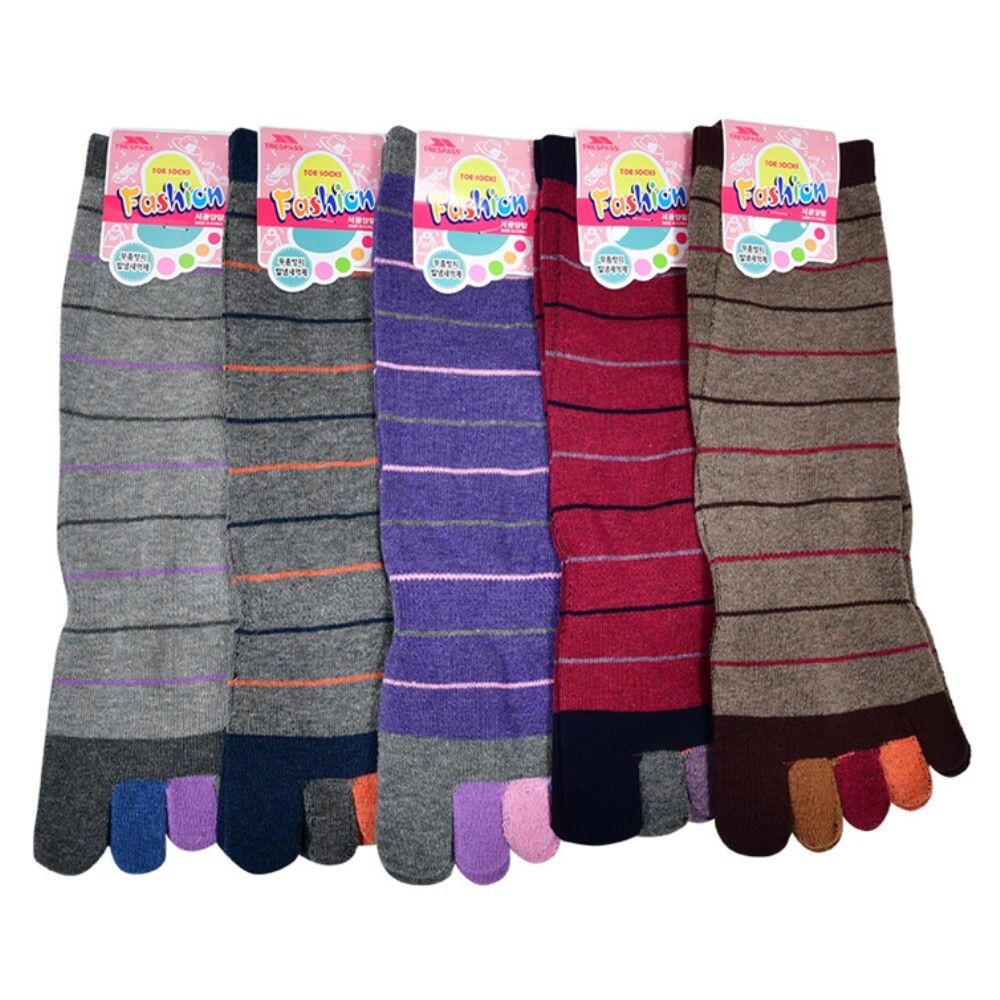 숙녀 링글 매니큐어 발가락 장목 양말 5족
