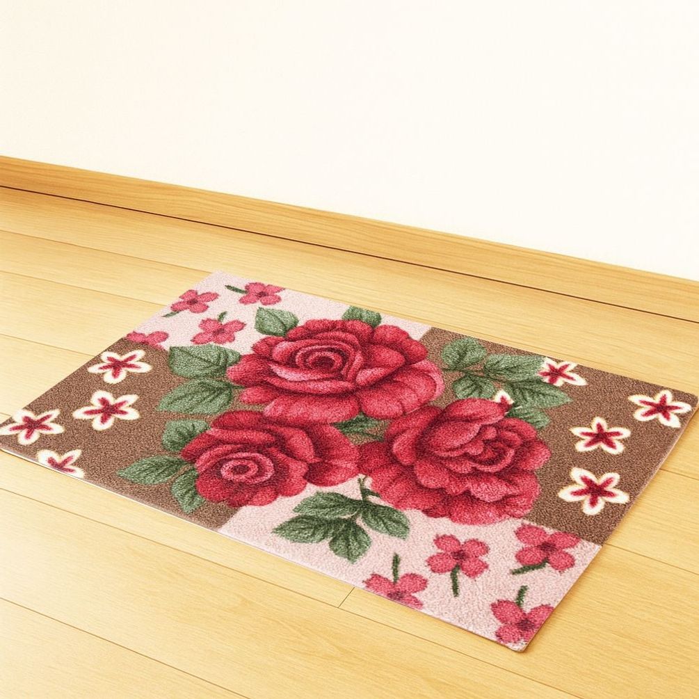 장미꽃 발매트 소 35x58cm
