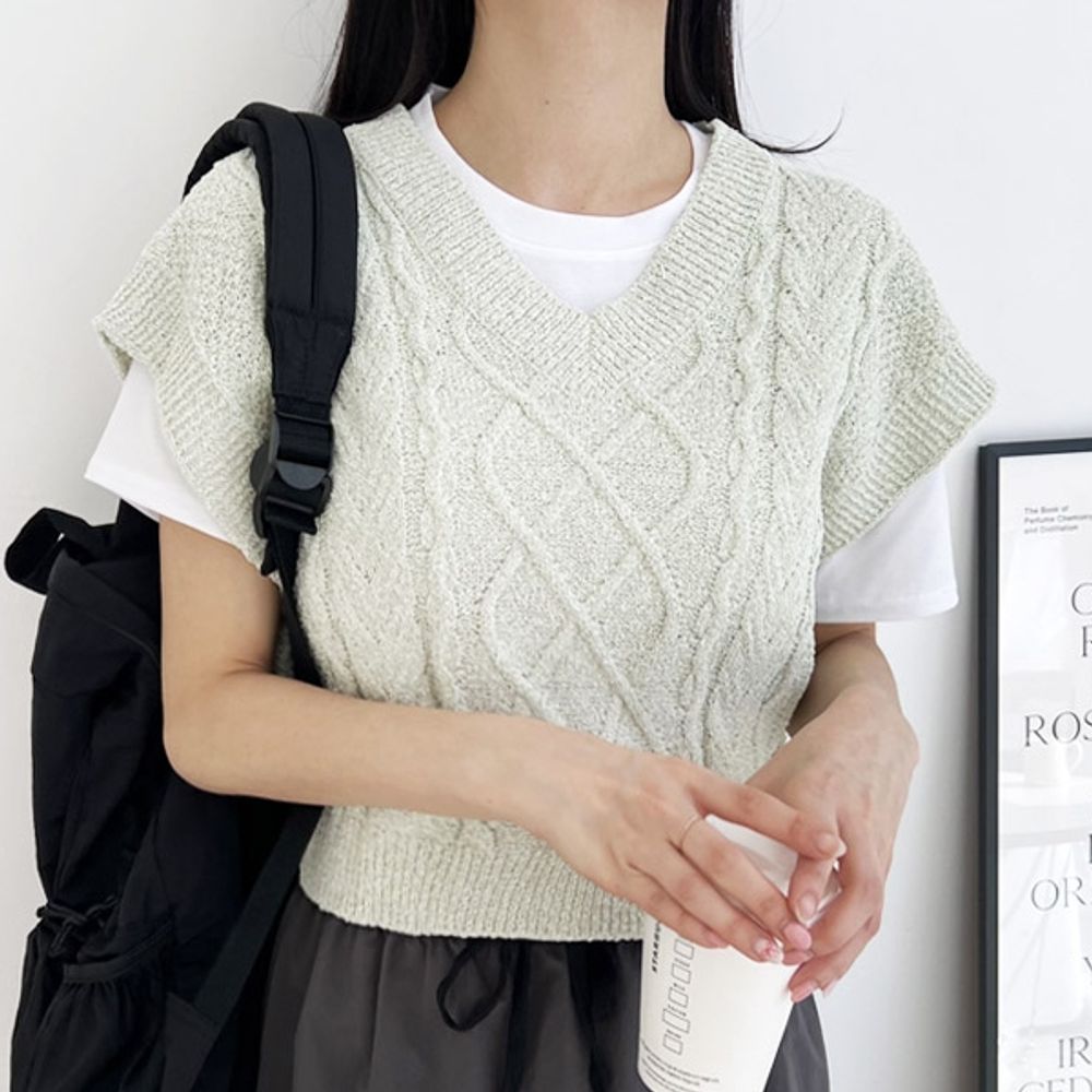 오버핏 여성 니트 조끼 가을 겨울 여자 베스트 조끼 2색