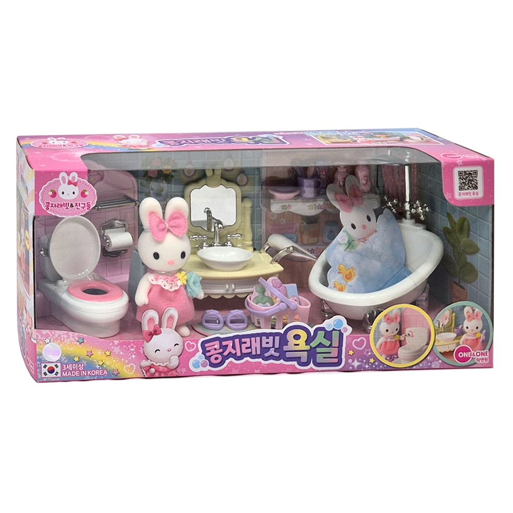콩지래빗 욕실 피규어 어린이 역할 놀이 인형 장난감