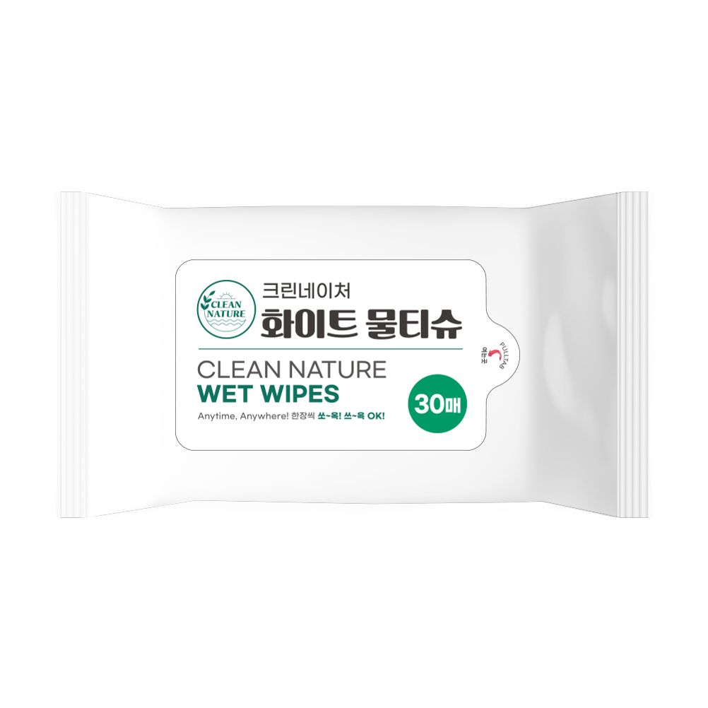 (크린네이처) 화이트 물티슈 30매(1000개 이상 주문)