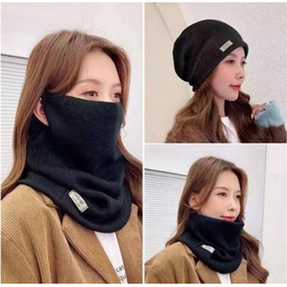 부드러운 감촉 포근한 울 방한 무지 넥워머