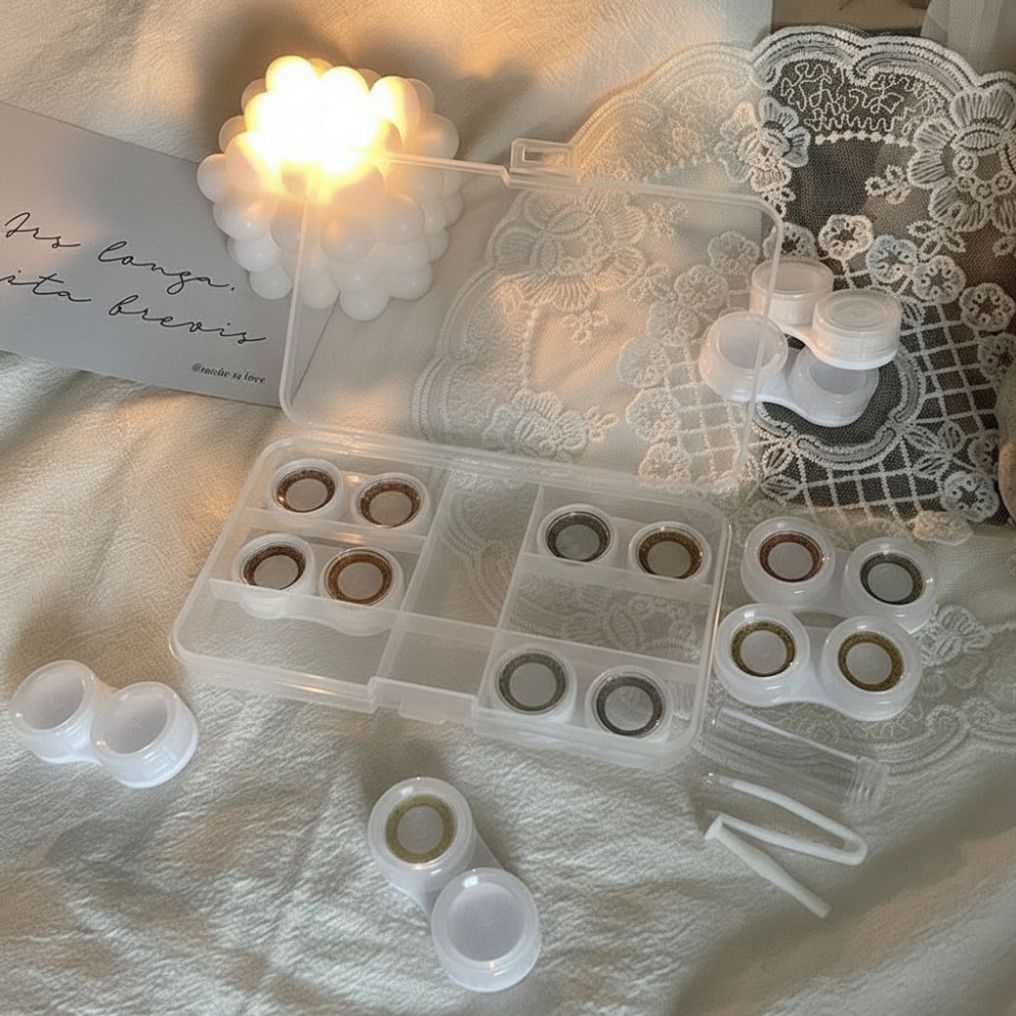 대용량 반투명 콘택트 칼라 소프트 하드 렌즈 케이스