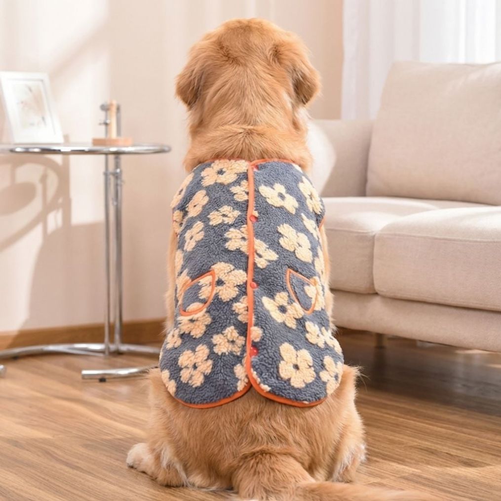 강아지 할매 극세사 김장조끼 2XL 3XL 4XL 애견의류 반려견 겨울 조끼