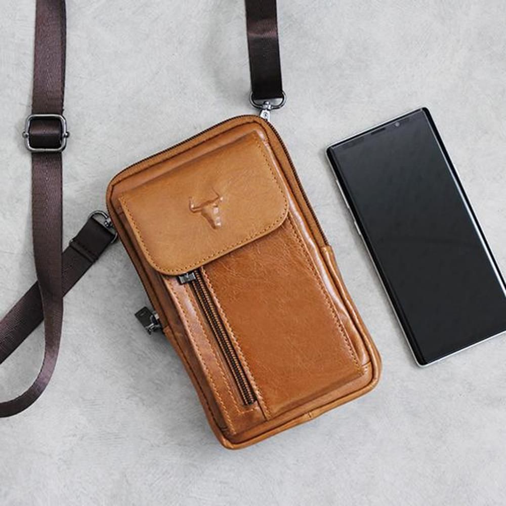 남자 심플 고급 스마트폰 미니 크로스백