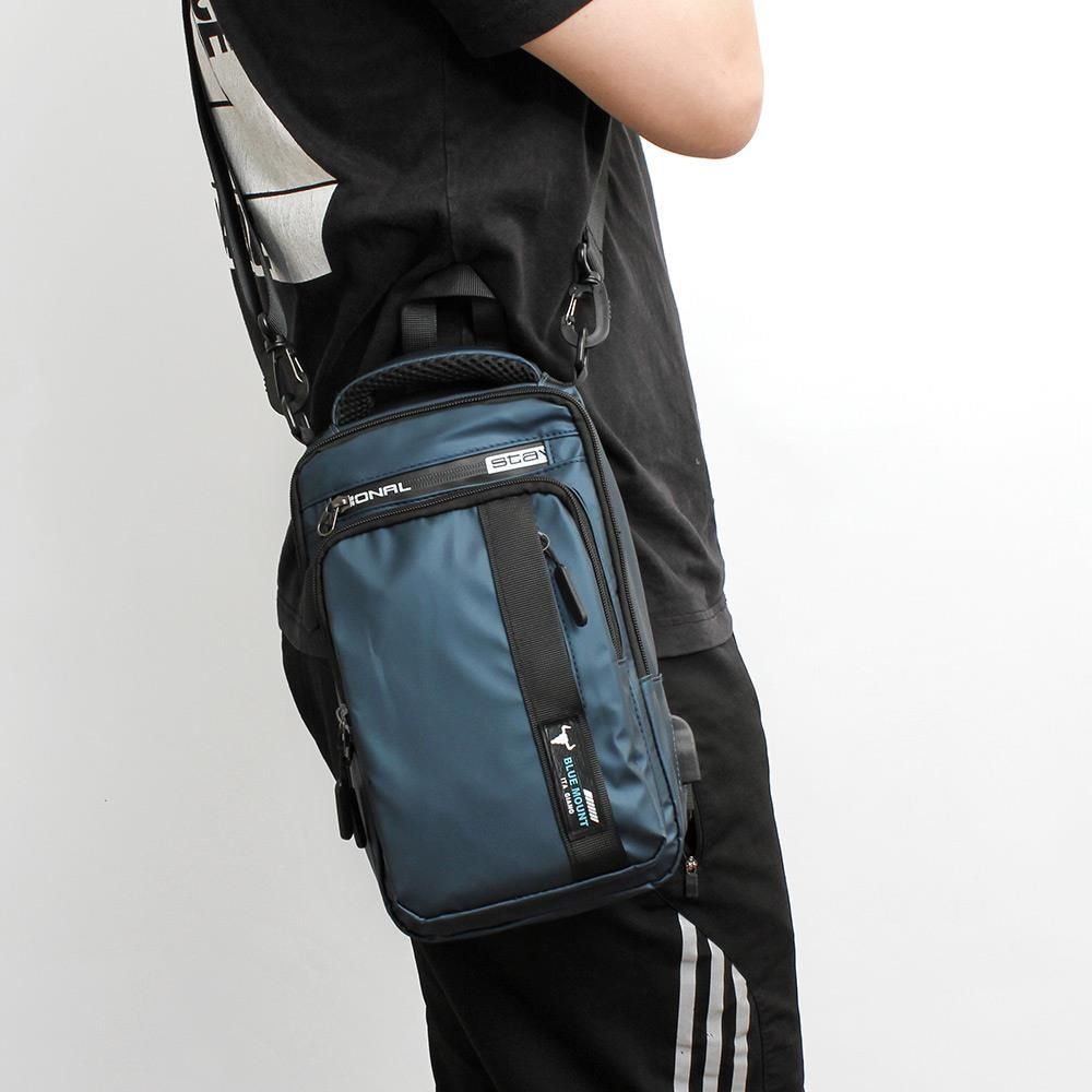 학생 에어메쉬 usb 방수 기능성 슬링백