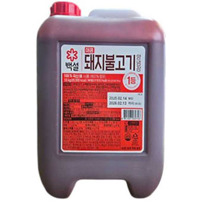백설 매콤돼지 불고기 양념장 10kg 대용량 업소용