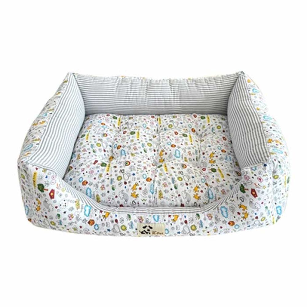 대진 레인보우 프레임 반려동물 방석 (화이트)