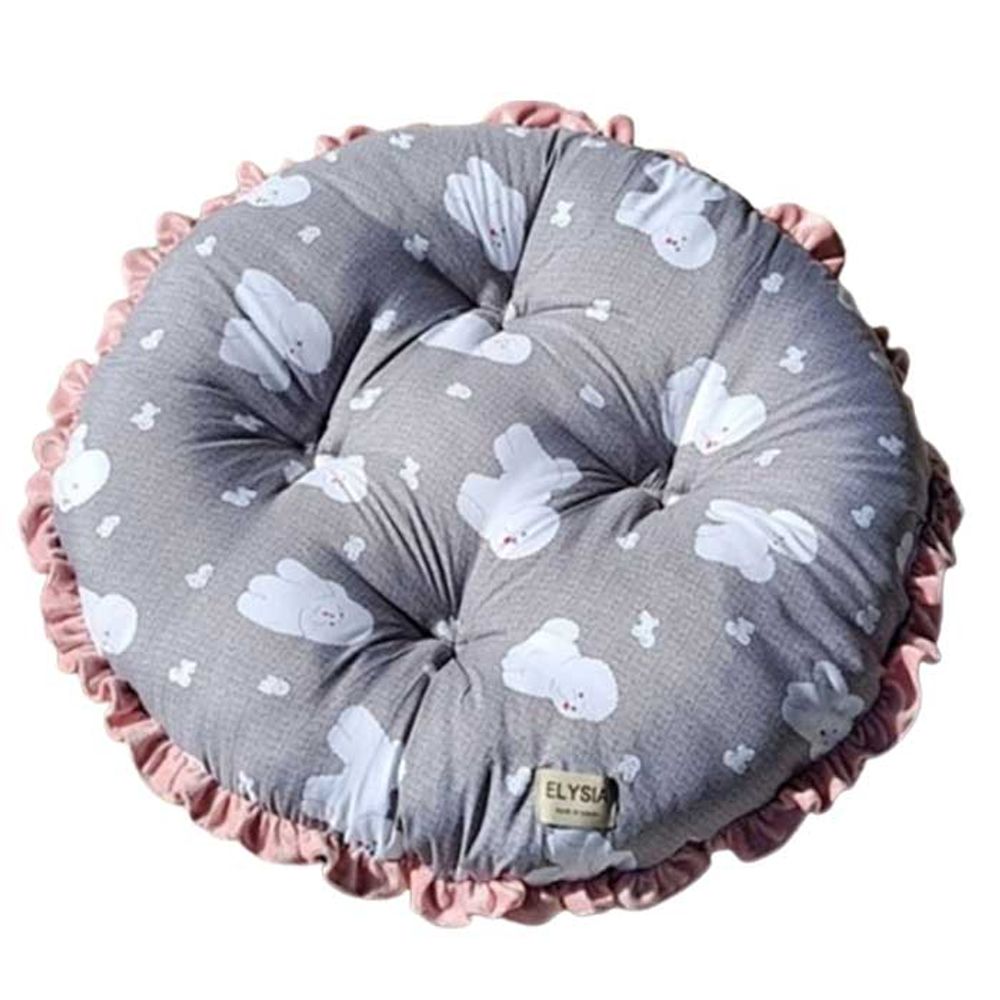 엘리시아 반려동물 프릴원형방석 (M) 비숑그레이