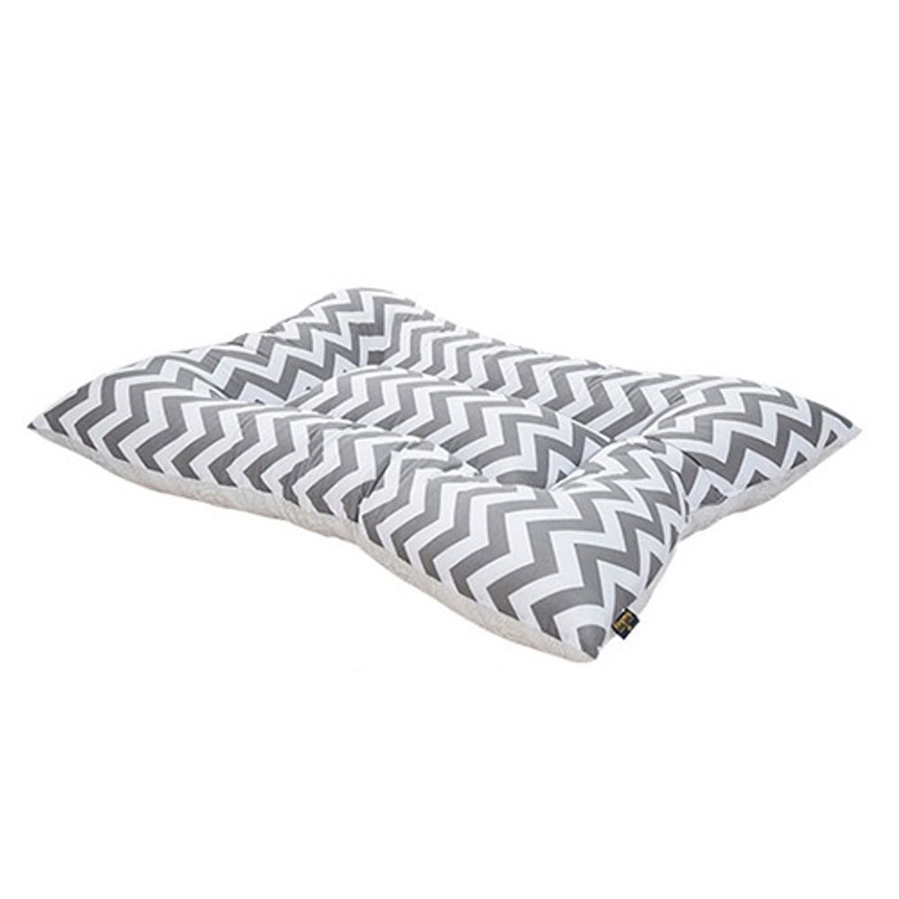 킹스독 지그재그 반려동물 사각방석 L (그레이)