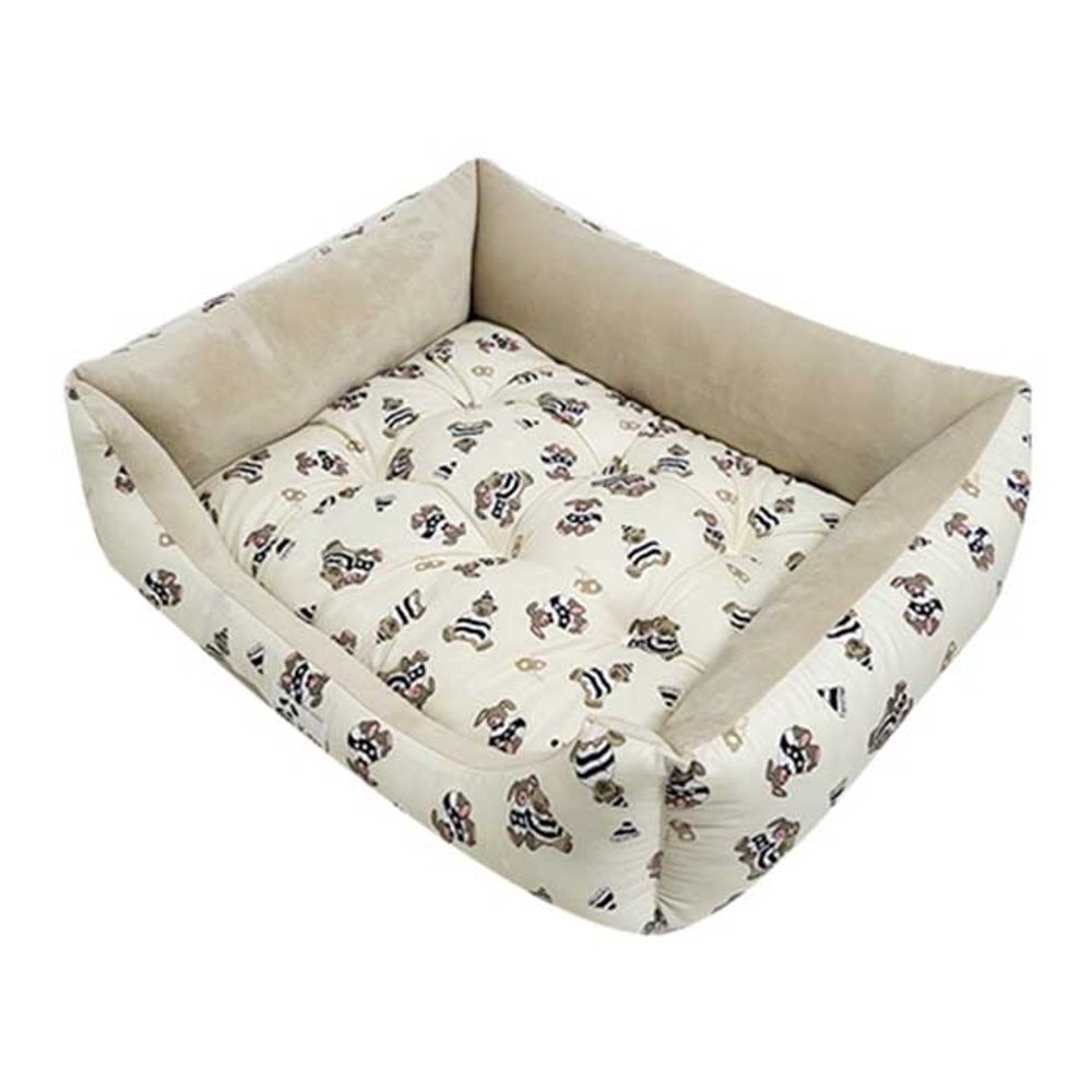 대진 곰돌이 반려동물 프레임 방석 (아이보리)