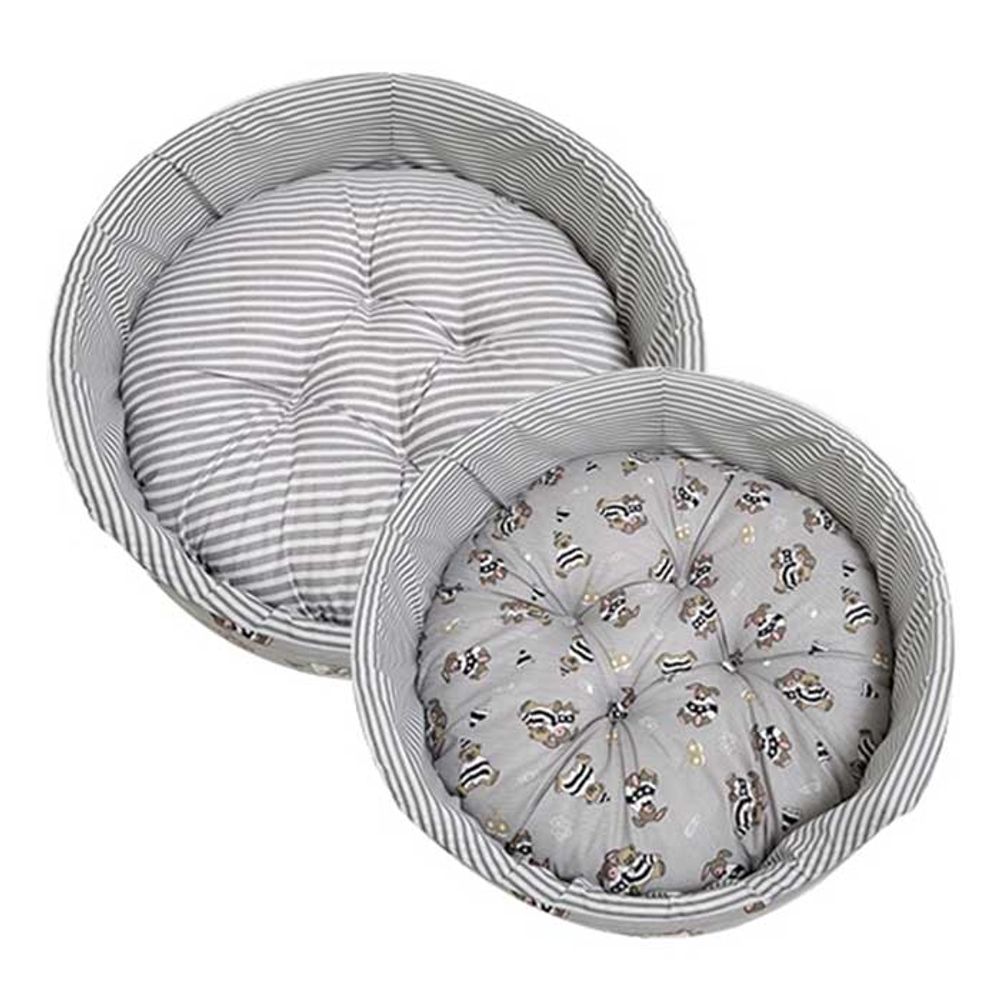 대진 곰돌이 반려동물 원방석 (그레이)