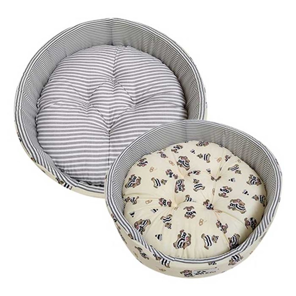 대진 곰돌이 반려동물 원방석 (아이보리)