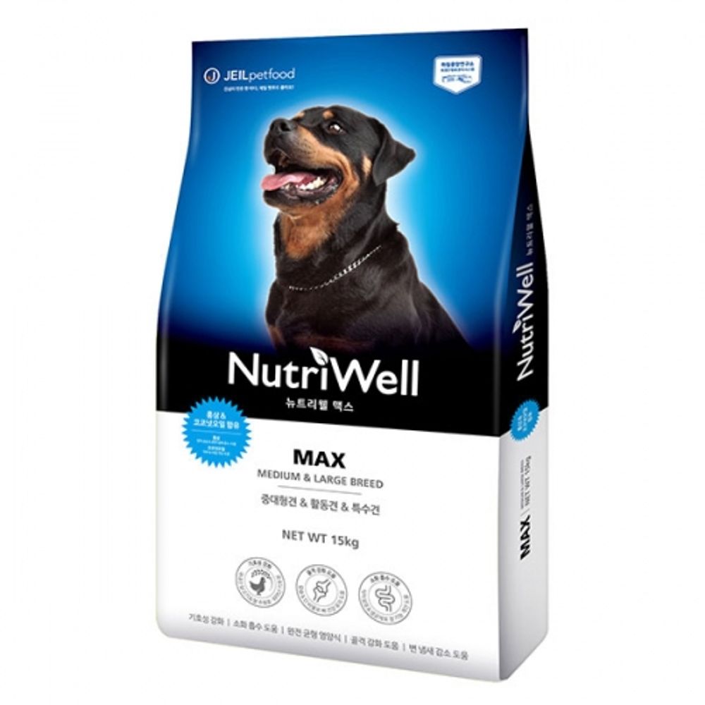 중대형견 사료 뉴트리웰 맥스 15kg