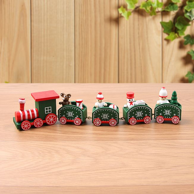 PrimeBulk 트렌디 칙칙폭폭 크리스마스 원목 기차