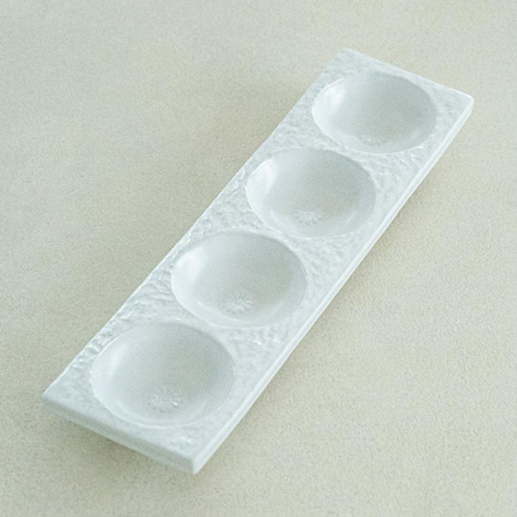 이천도자기 흰여울 4구 초장기 35cm 식기 그릇 종지 플레이팅